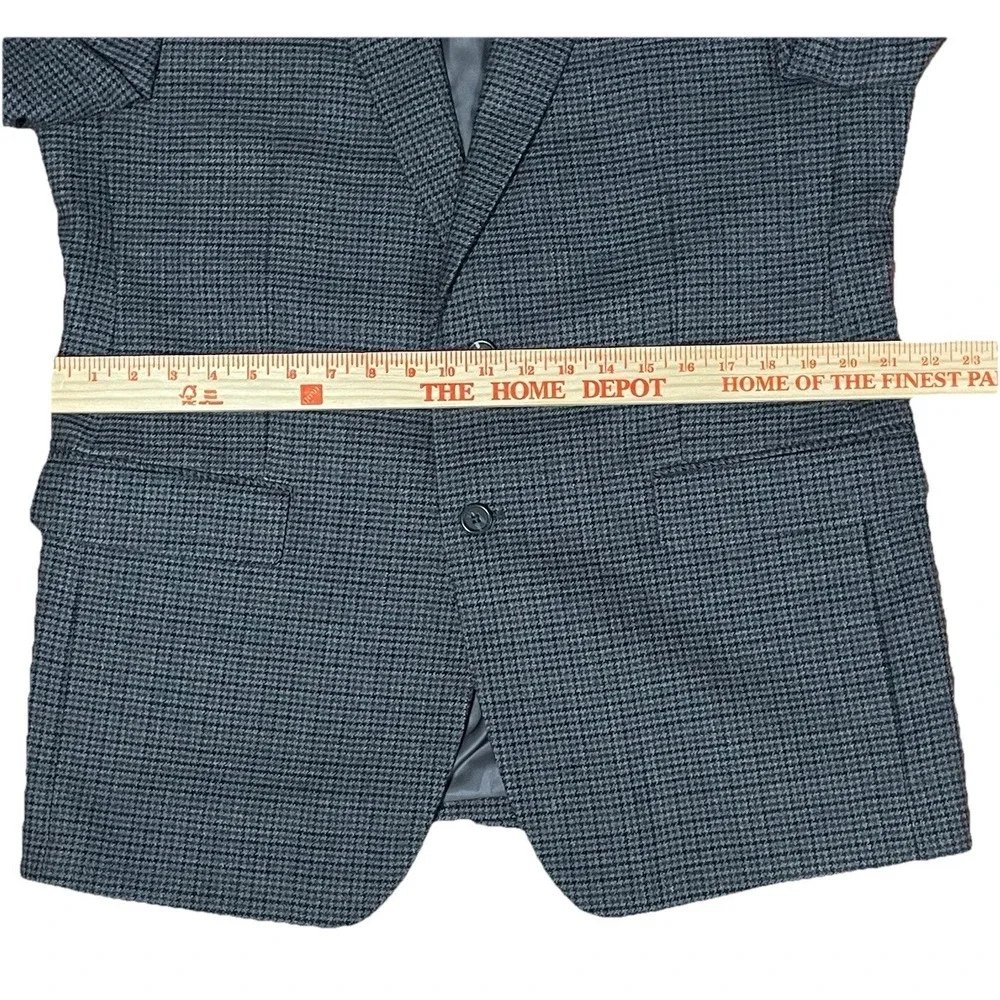 Chaps Ralph‎ Lauren 42R Gray Black Houndstooth 100% Lambswool Blazer Sports Coat